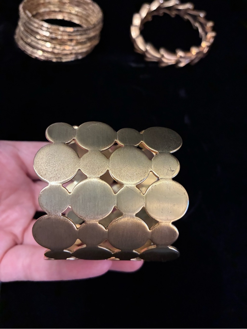 Lot of 3 Gold Statement Bracelets - Picture 2 of 4